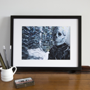 Skull Urban Print  A4/A3 size, Wall Art Gift, Home Decor, Skeleton art Print, Gothic art, Gothic Gift, Dark Art,Dark Demon Skull Print
